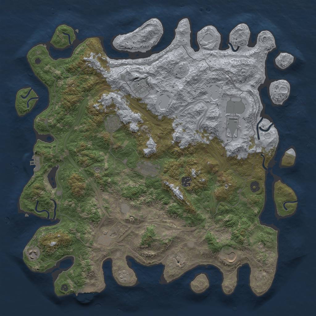 Rust Map: Procedural Map, Size: 4500, Seed: 1636415019, 18 Monuments