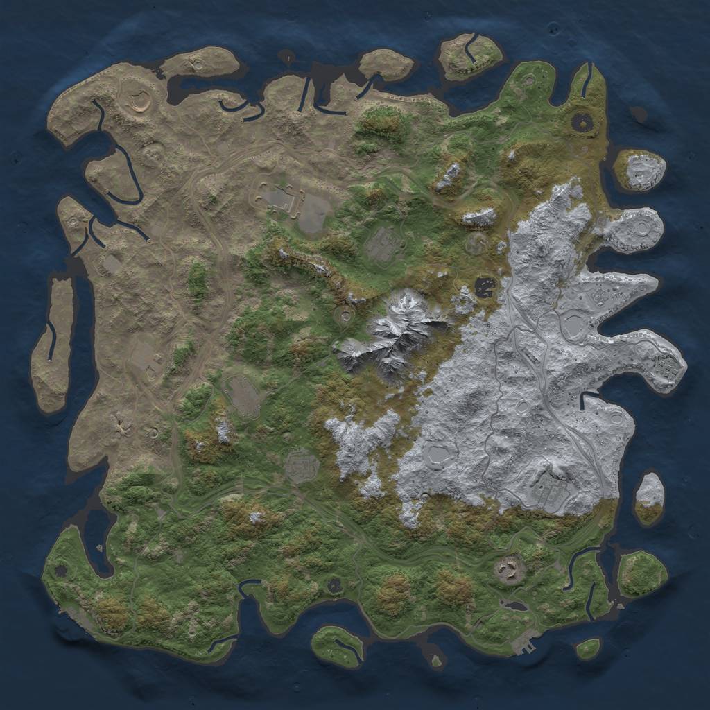 Rust Map: Procedural Map, Size: 5000, Seed: 8469, 19 Monuments