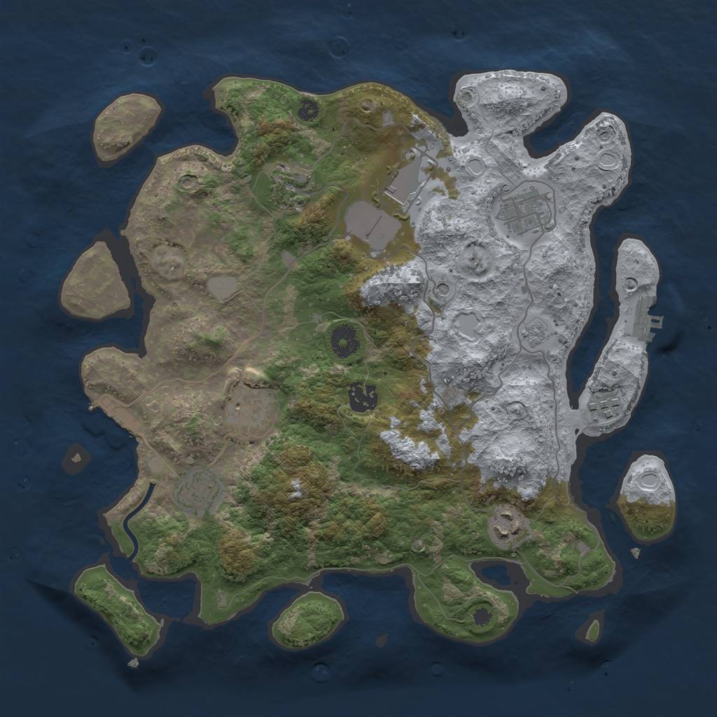 Rust Map: Procedural Map, Size: 3500, Seed: 90241800, 15 Monuments