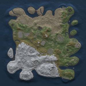 Thumbnail Rust Map: Procedural Map, Size: 3500, Seed: 35979503, 18 Monuments