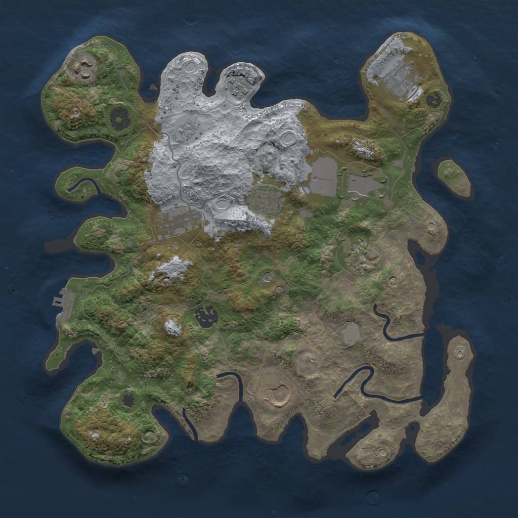 Rust Map: Procedural Map, Size: 3500, Seed: 89342971, 17 Monuments