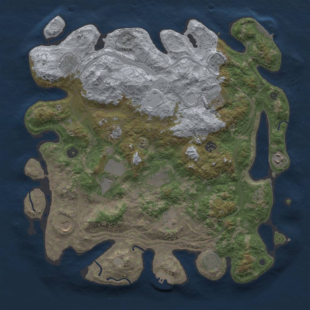 Rust Map: Procedural Map, Size: 4250, Seed: 558865621, 20 Monuments