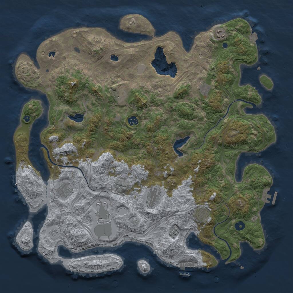 Rust Map: Procedural Map, Size: 4500, Seed: 391015, 15 Monuments