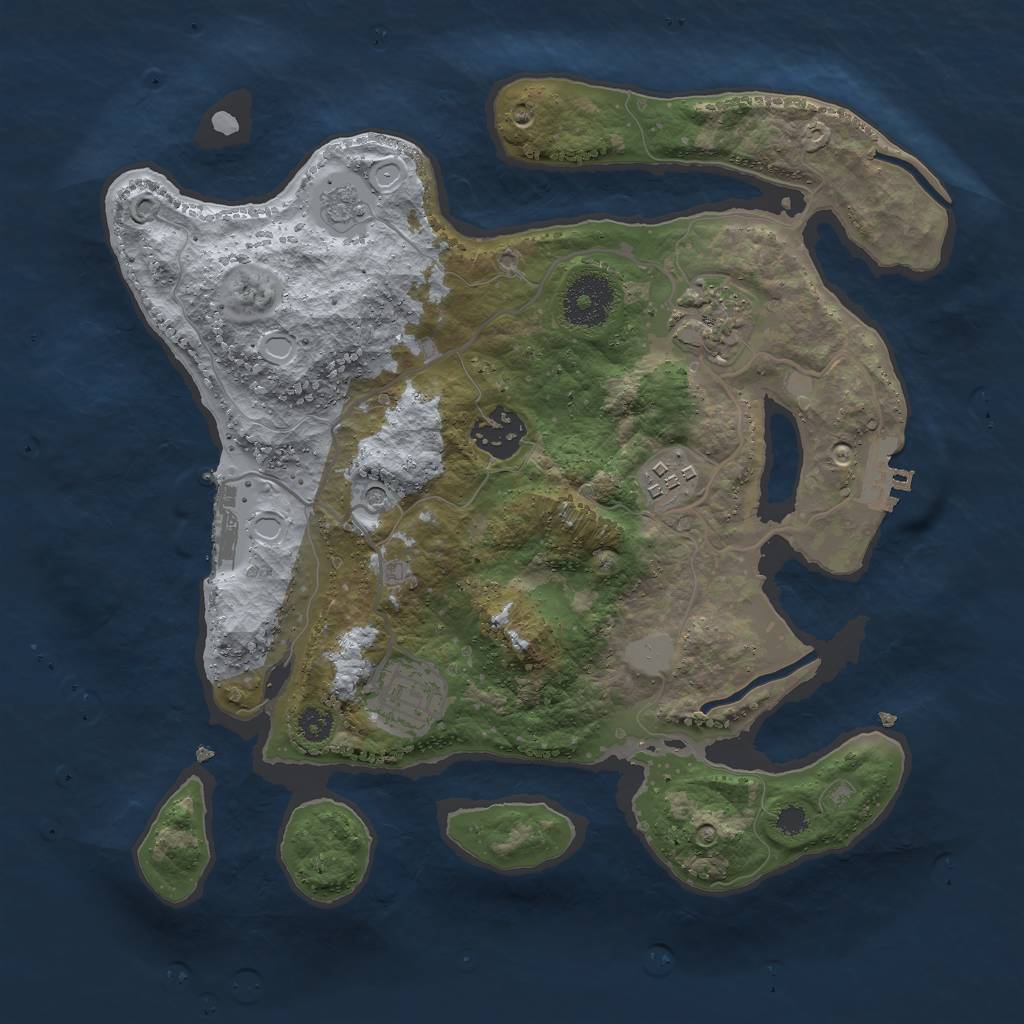 Rust Map: Procedural Map, Size: 3000, Seed: 1672583620, 13 Monuments