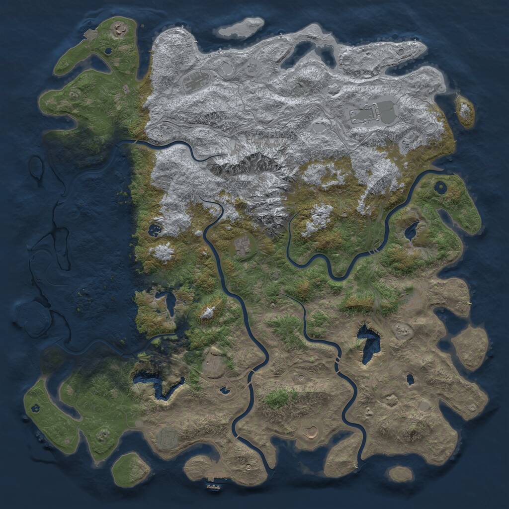 Rust Map: Procedural Map, Size: 6000, Seed: 1516156516, 17 Monuments