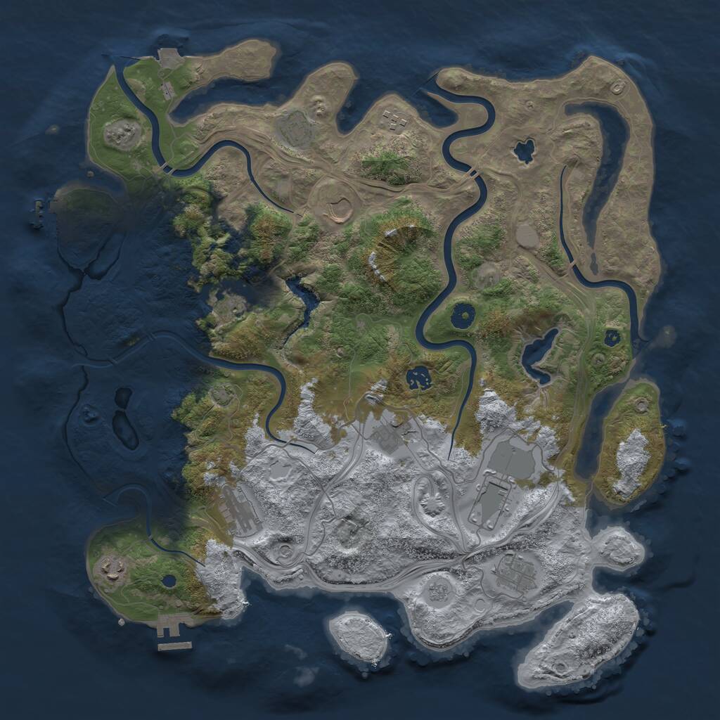 Rust Map: Procedural Map, Size: 4300, Seed: 2223339, 16 Monuments