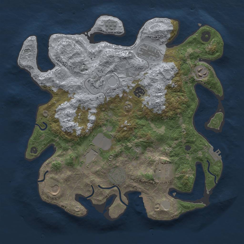 Rust Map: Procedural Map, Size: 3500, Seed: 904320806, 18 Monuments