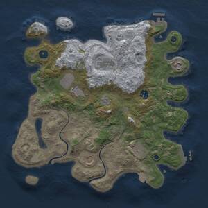 Thumbnail Rust Map: Procedural Map, Size: 3500, Seed: 1996096036, 13 Monuments