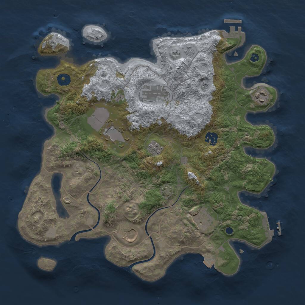 Rust Map: Procedural Map, Size: 3500, Seed: 1996096036, 13 Monuments