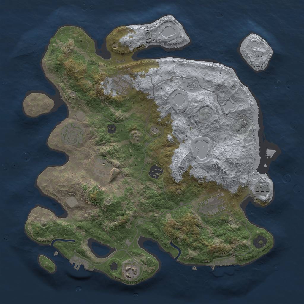 Rust Map: Procedural Map, Size: 3400, Seed: 1357485119, 14 Monuments