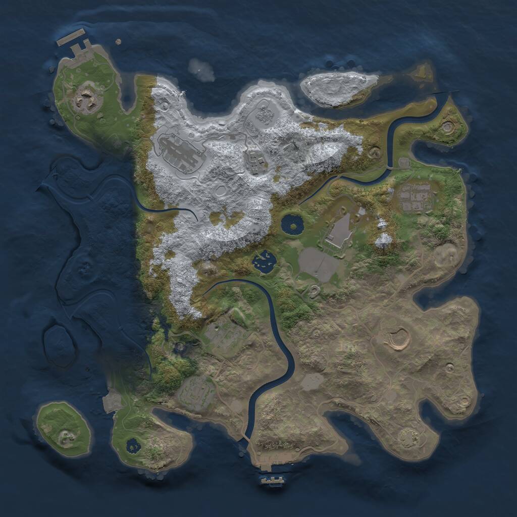 Rust Map: Procedural Map, Size: 3500, Seed: 61349961, 15 Monuments