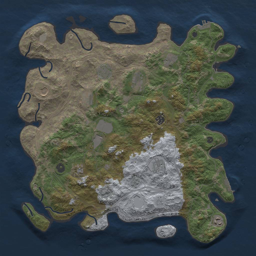 Rust Map: Procedural Map, Size: 4250, Seed: 914937317, 20 Monuments