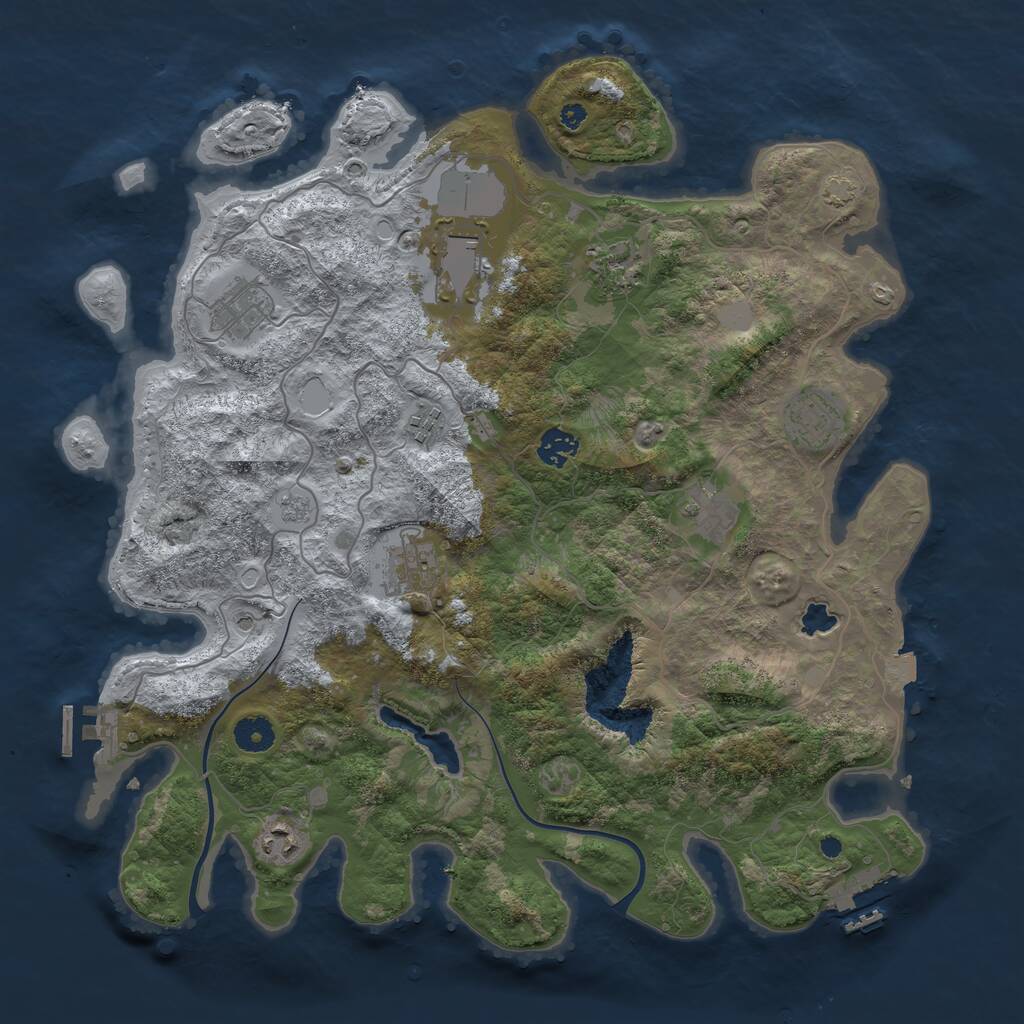 Rust Map: Procedural Map, Size: 4000, Seed: 2266377, 15 Monuments