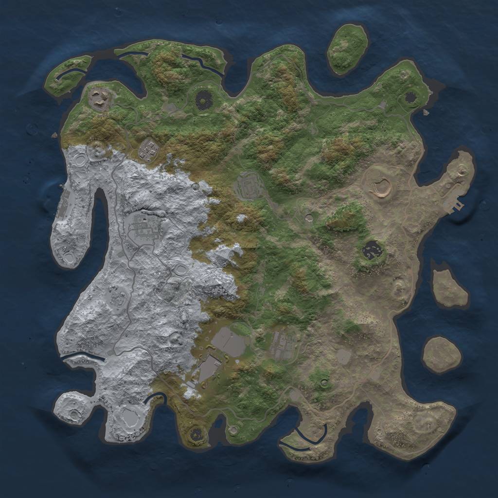 Rust Map: Procedural Map, Size: 4000, Seed: 1969, 15 Monuments