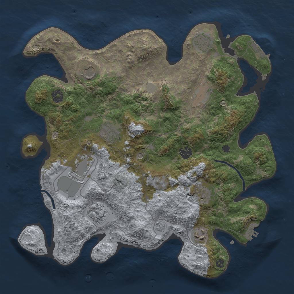 Rust Map: Procedural Map, Size: 3500, Seed: 95895795, 18 Monuments