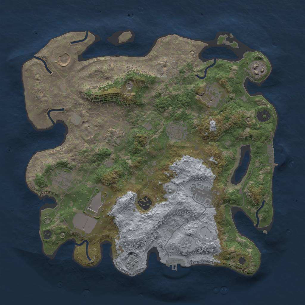 Rust Map: Procedural Map, Size: 3500, Seed: 247023973, 19 Monuments