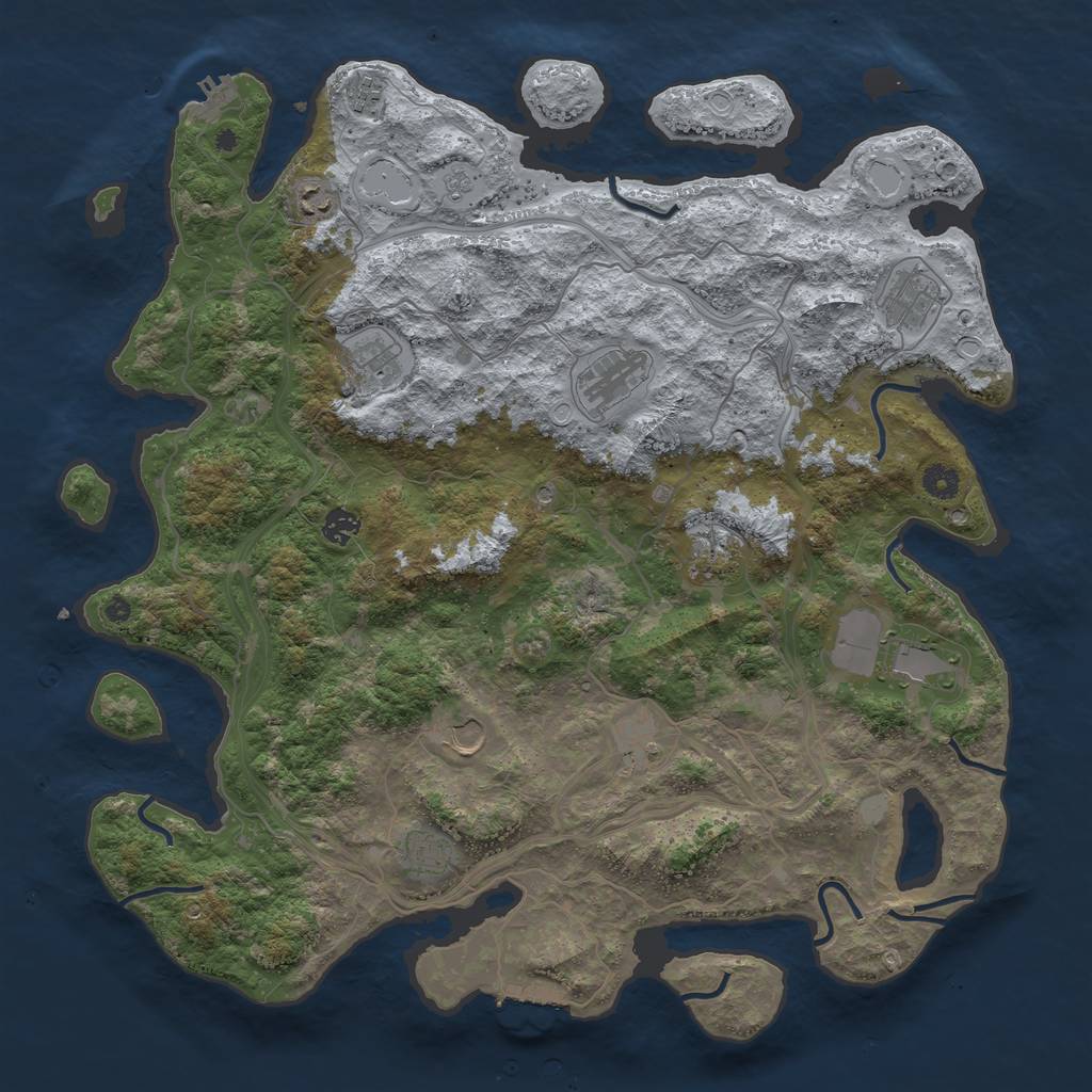 Rust Map: Procedural Map, Size: 4497, Seed: 1939406070, 20 Monuments