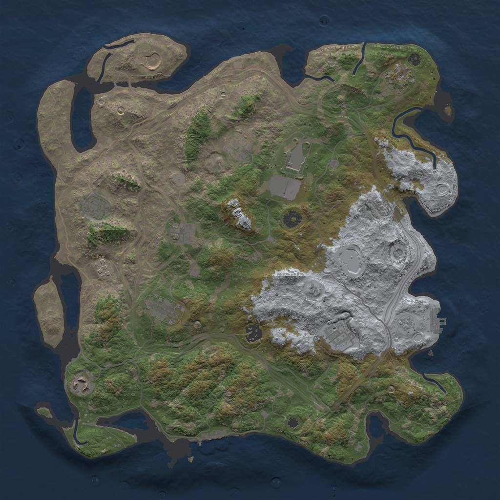 Rust Map: Procedural Map, Size: 4250, Seed: 276116908, 20 Monuments