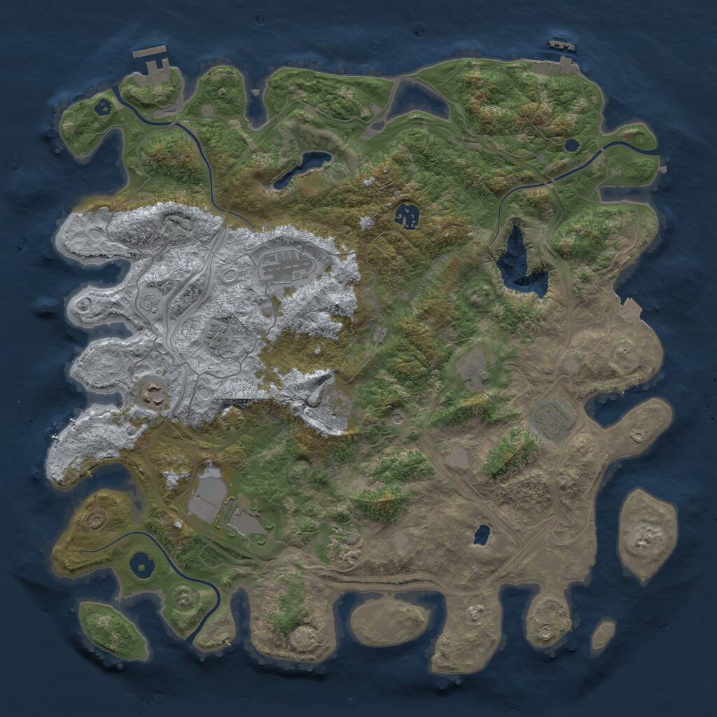 Rust Map: Procedural Map, Size: 4300, Seed: 666982035, 15 Monuments