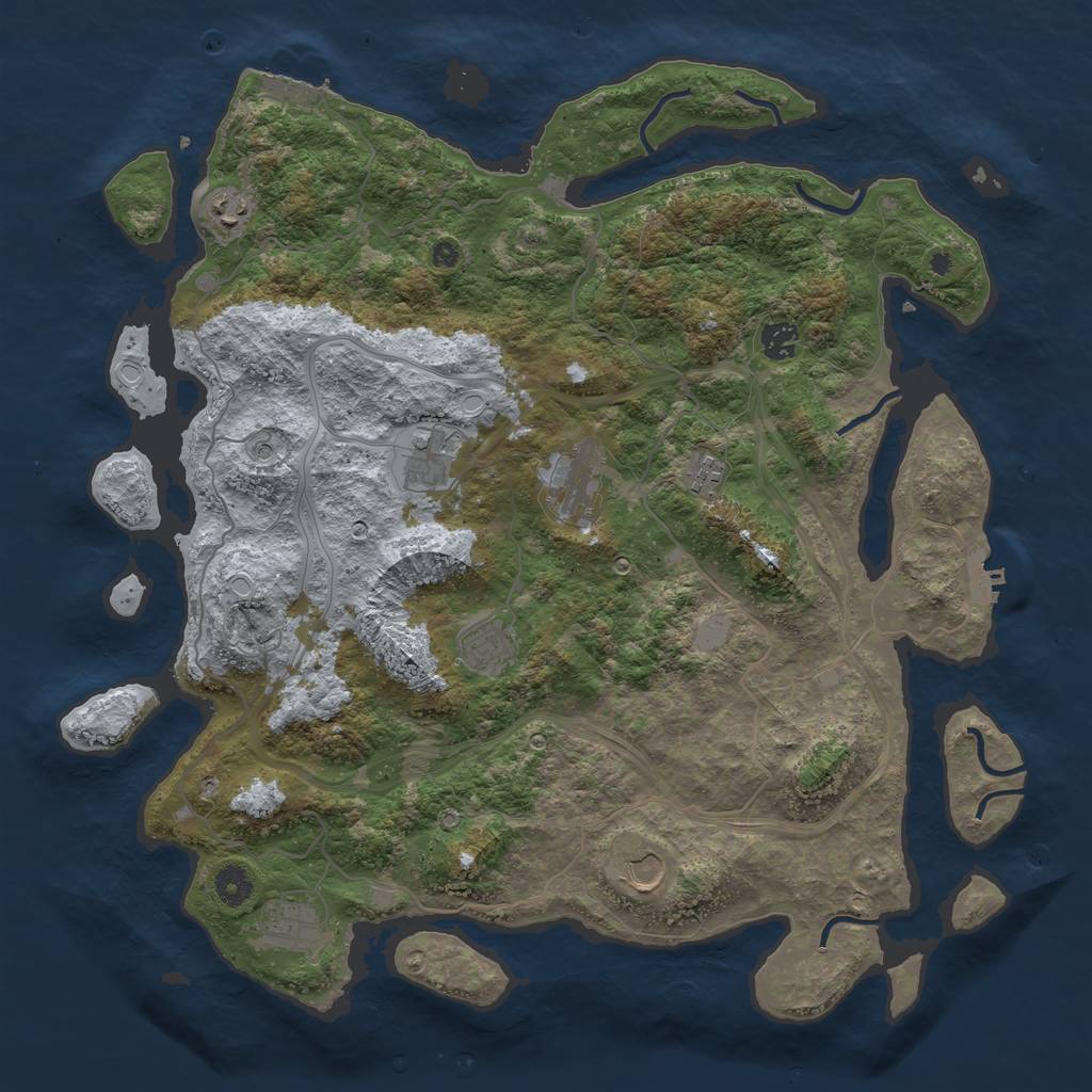 Rust Map: Procedural Map, Size: 4250, Seed: 1816210690, 16 Monuments