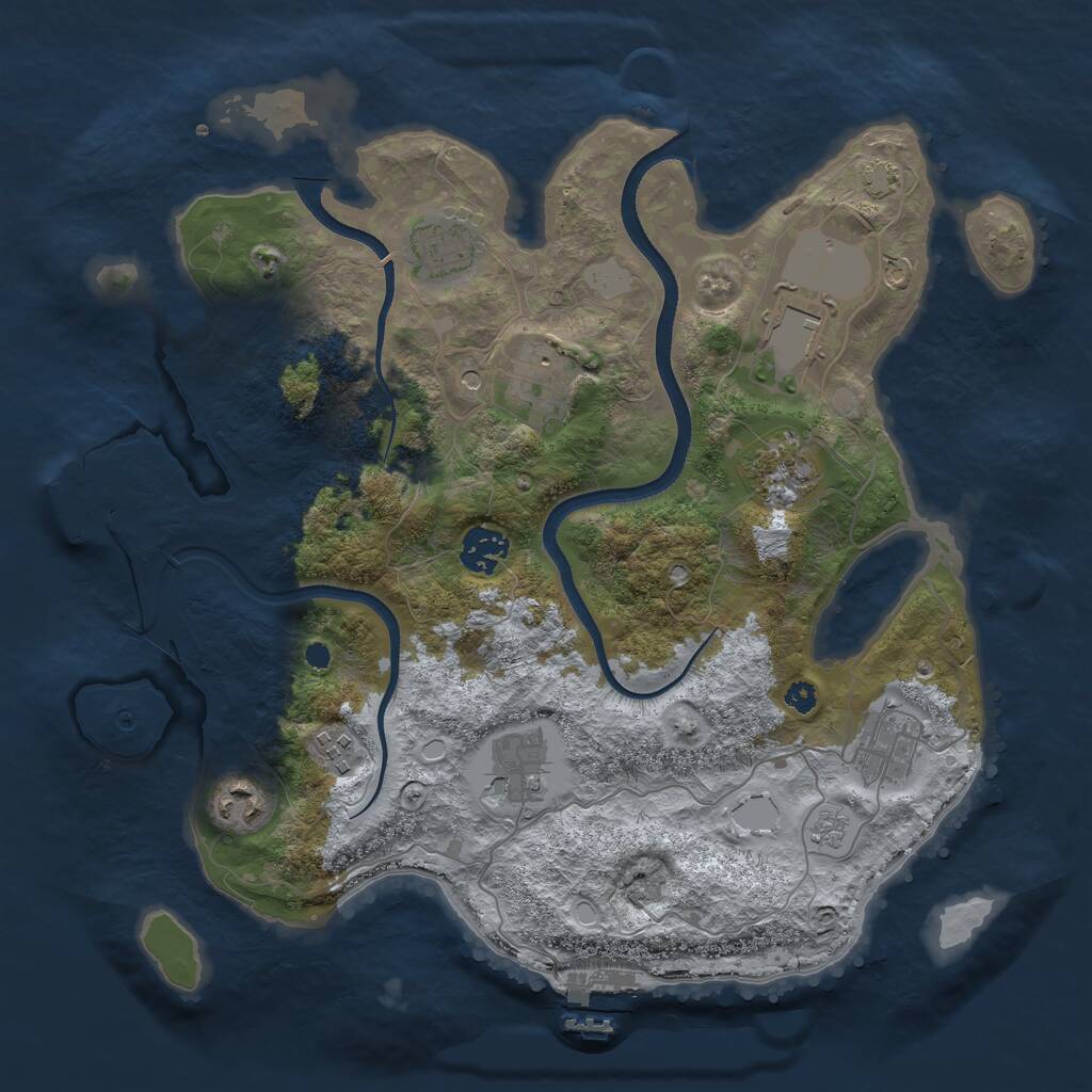 Rust Map: Procedural Map, Size: 3500, Seed: 1948, 15 Monuments