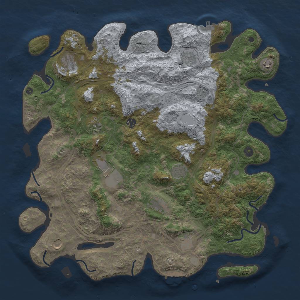 Rust Map: Procedural Map, Size: 4500, Seed: 1420003598, 20 Monuments