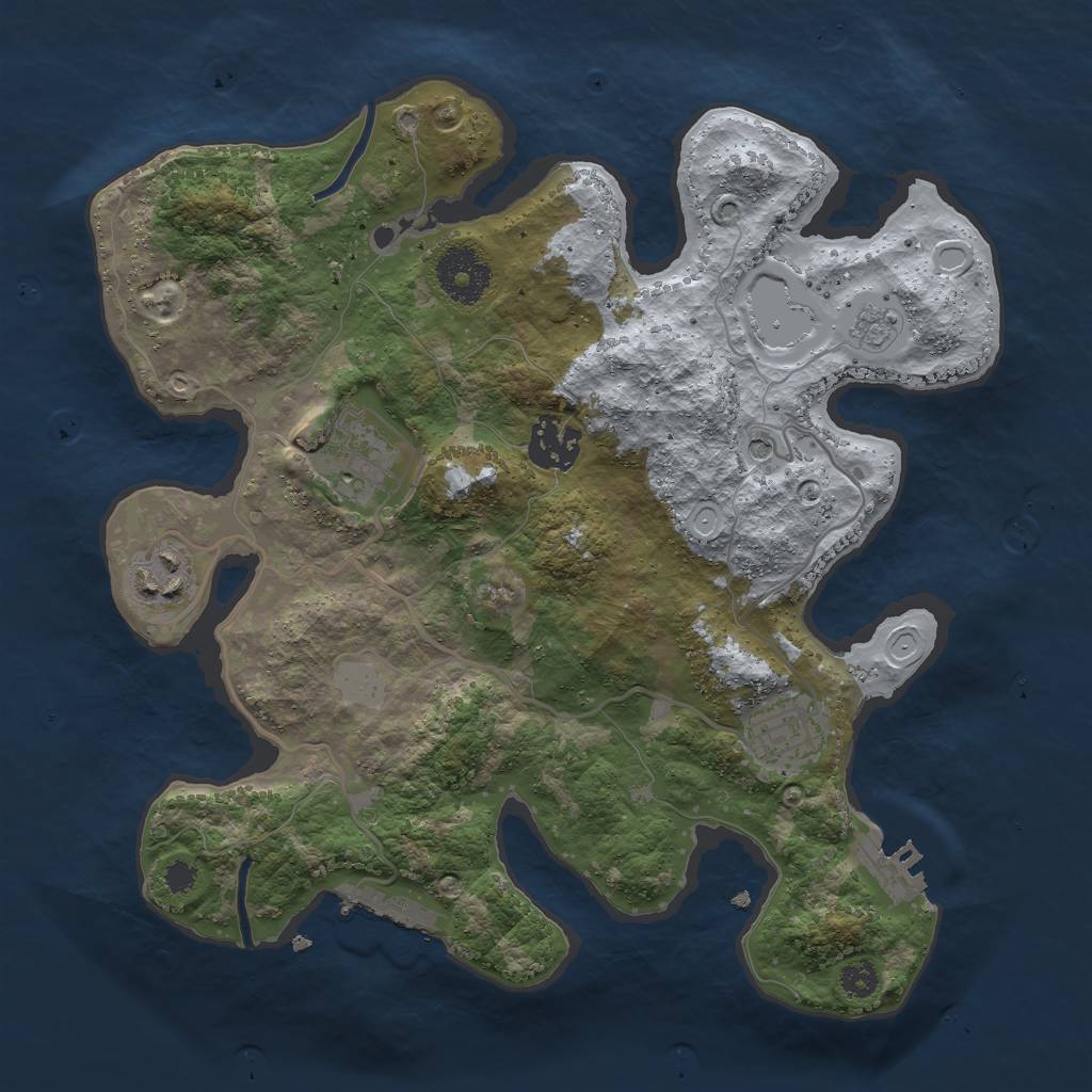 Rust Map: Procedural Map, Size: 3000, Seed: 134614433, 13 Monuments