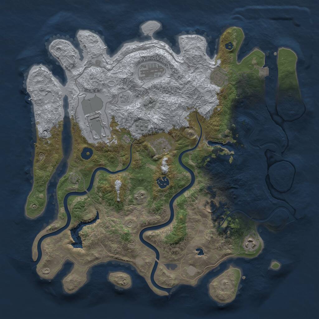 Rust Map: Procedural Map, Size: 4000, Seed: 20351743, 12 Monuments