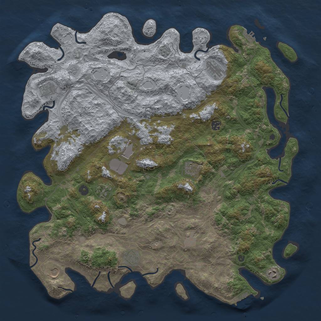 Rust Map: Procedural Map, Size: 4800, Seed: 482578451, 20 Monuments