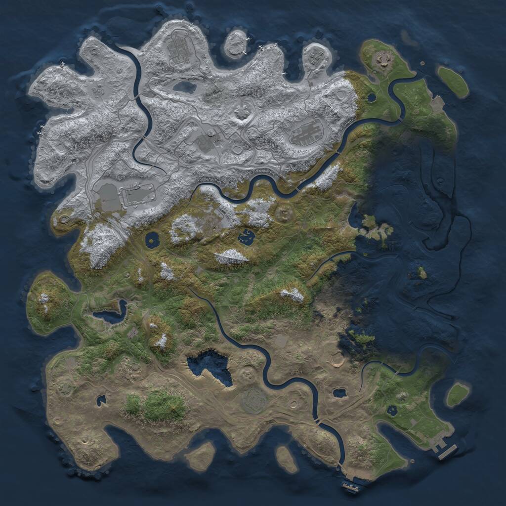 Rust Map: Procedural Map, Size: 4800, Seed: 482578451, 17 Monuments