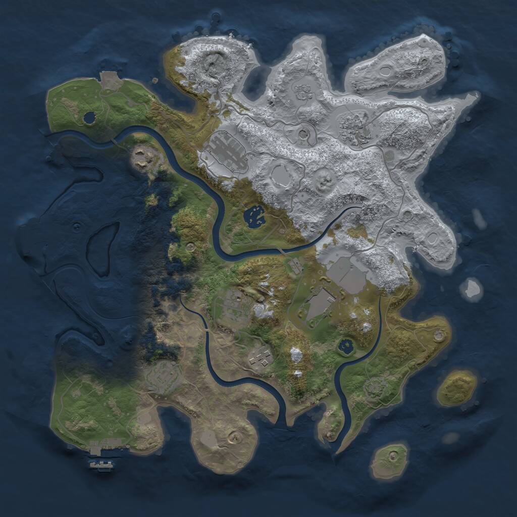 Rust Map: Procedural Map, Size: 3500, Seed: 420737382, 14 Monuments