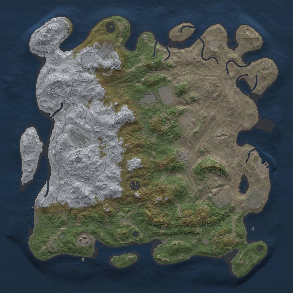 Rust Map: Procedural Map, Size: 4300, Seed: 675555, 18 Monuments
