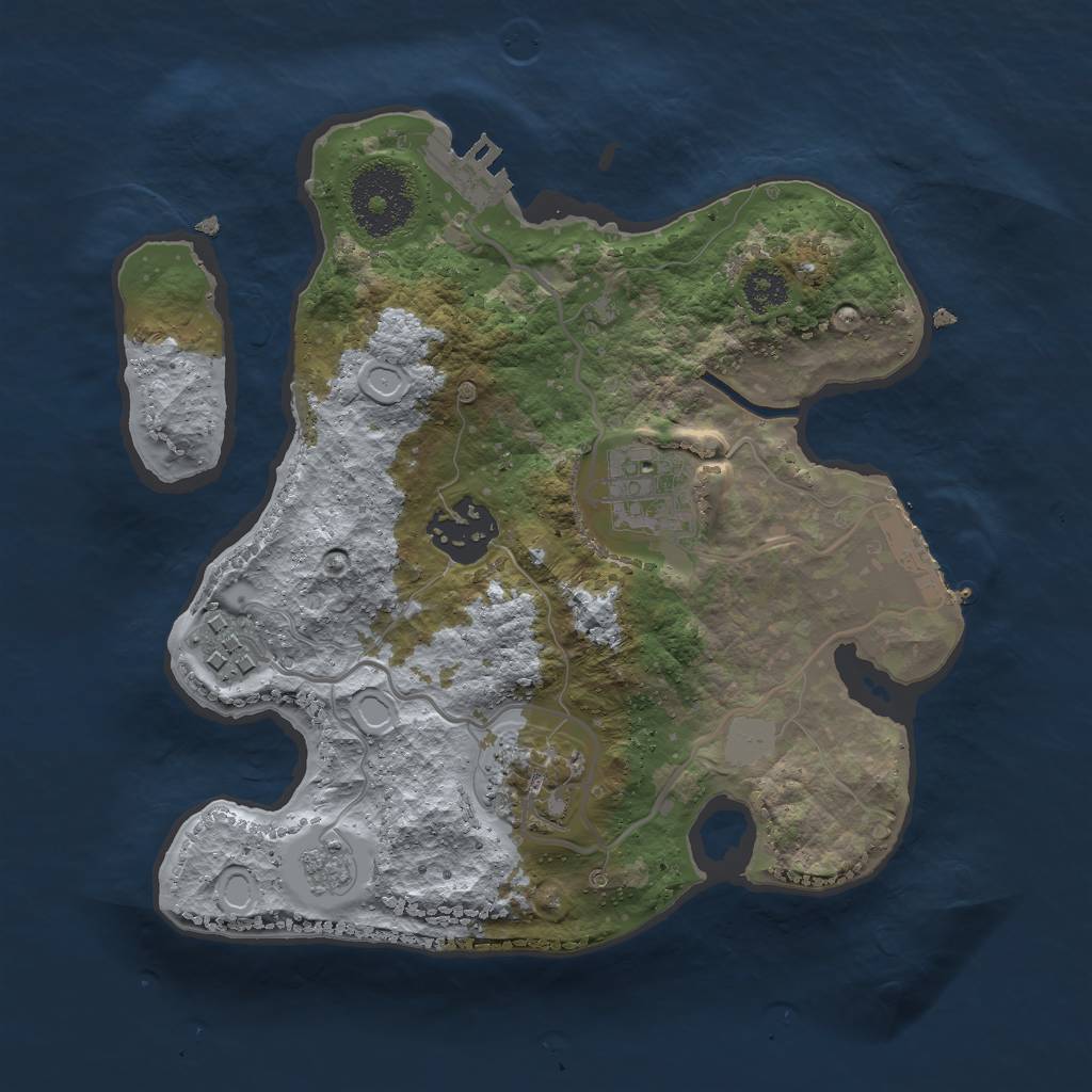 Rust Map: Procedural Map, Size: 2500, Seed: 81448, 12 Monuments