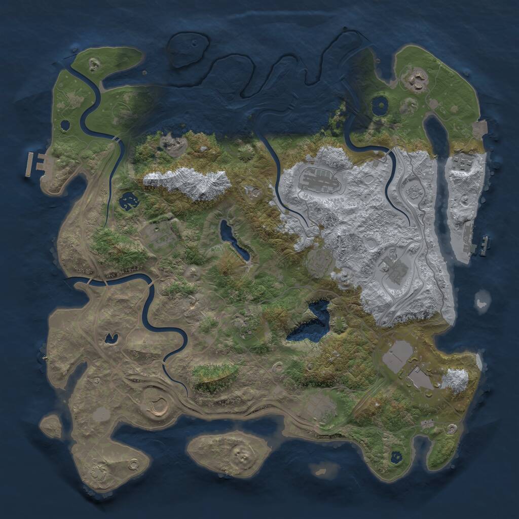 Rust Map: Procedural Map, Size: 4250, Seed: 474393993, 17 Monuments
