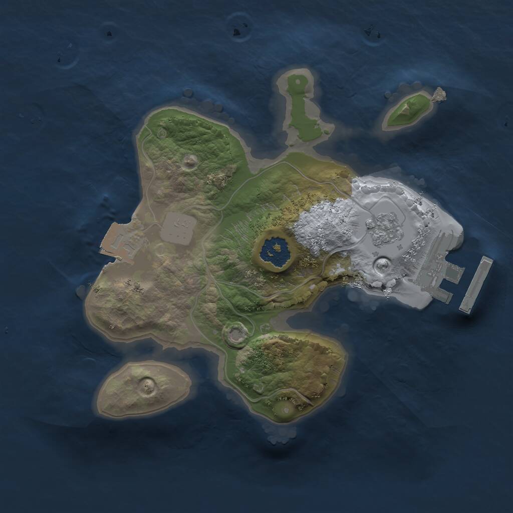 Rust Map: Procedural Map, Size: 1750, Seed: 9984561, 3 Monuments