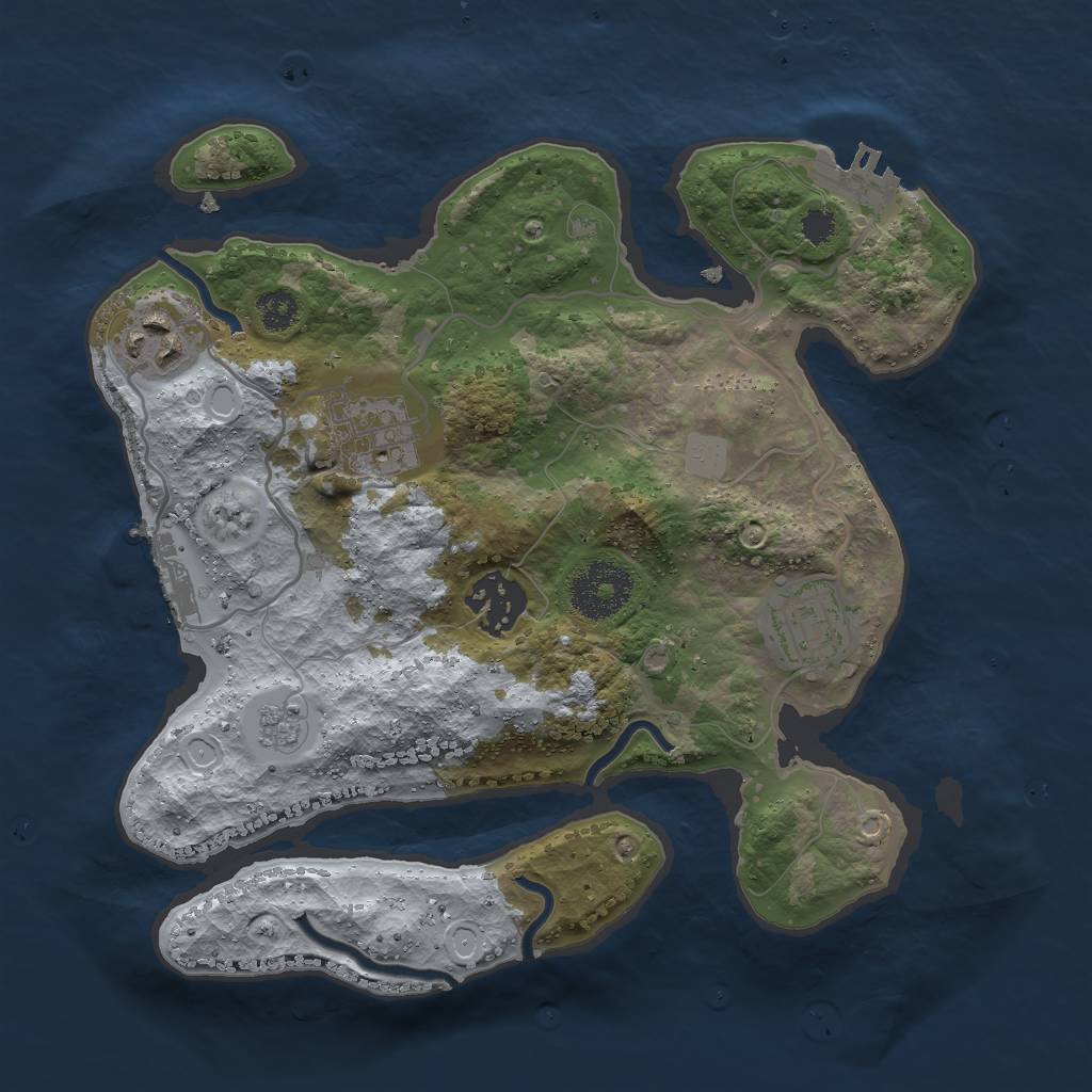 Rust Map: Procedural Map, Size: 2750, Seed: 12780, 12 Monuments