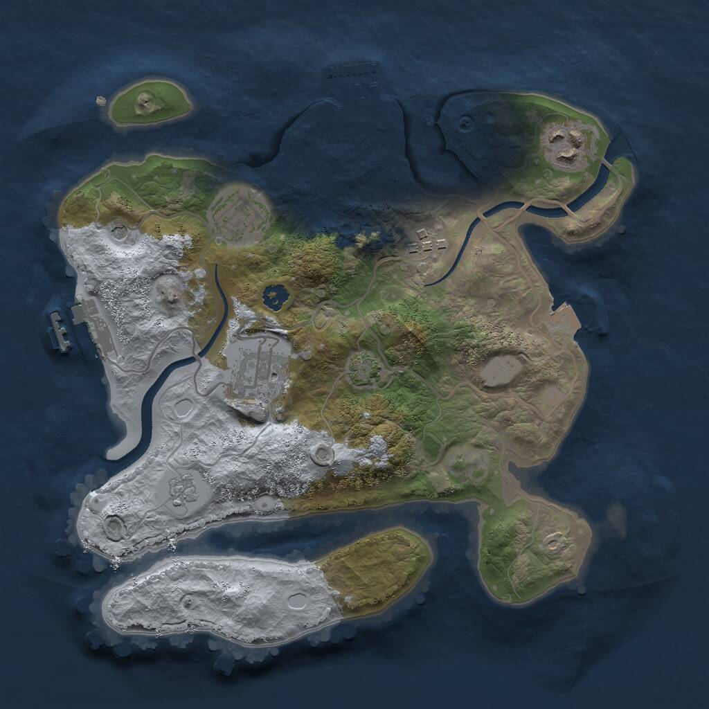 Rust Map: Procedural Map, Size: 2750, Seed: 12780, 10 Monuments