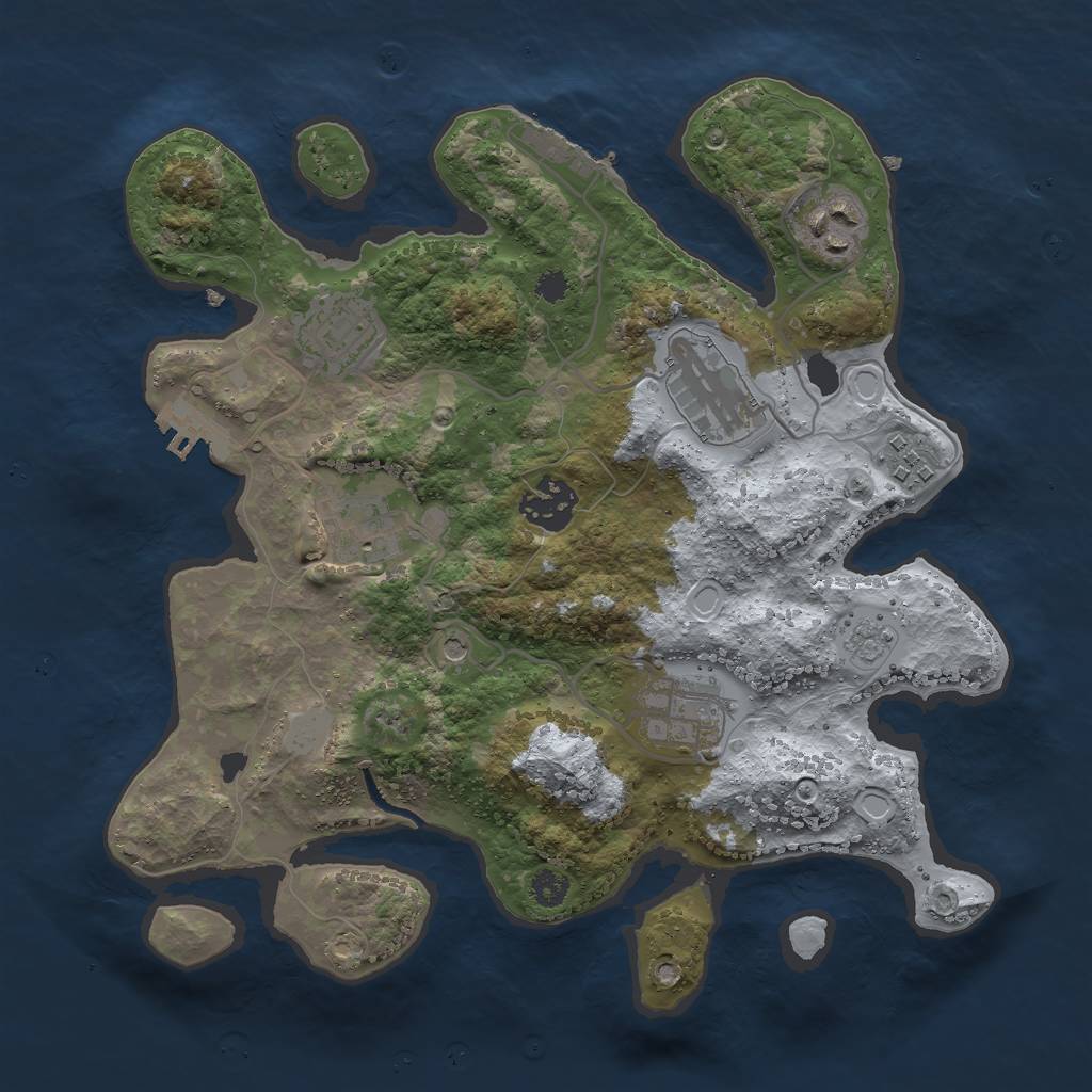 Rust Map: Procedural Map, Size: 3000, Seed: 9984561, 16 Monuments