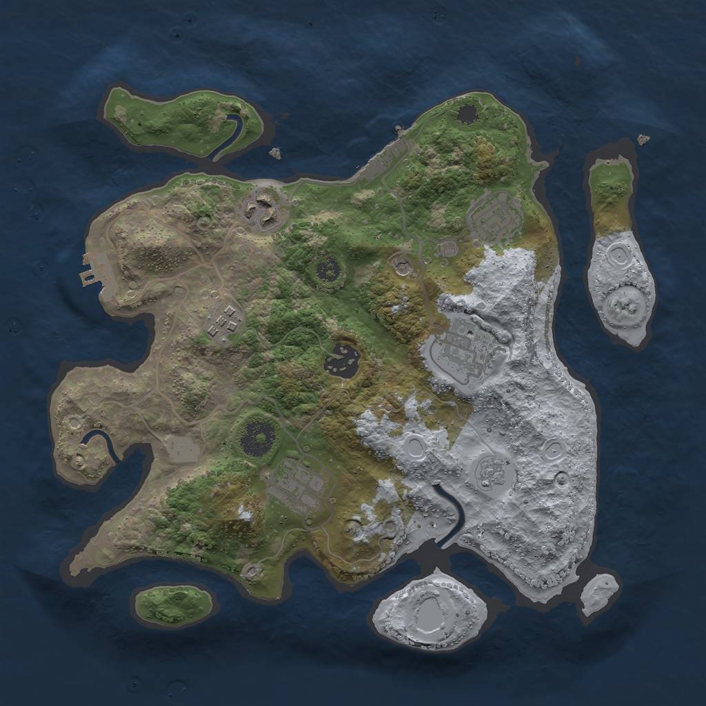 Rust Map: Procedural Map, Size: 3000, Seed: 22026, 15 Monuments