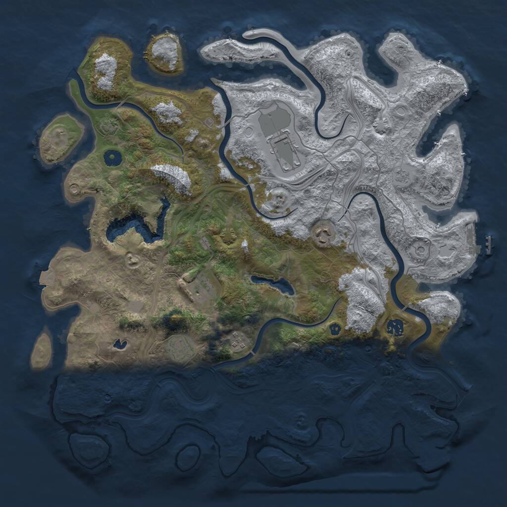 Rust Map: Procedural Map, Size: 4300, Seed: 1279343526, 12 Monuments