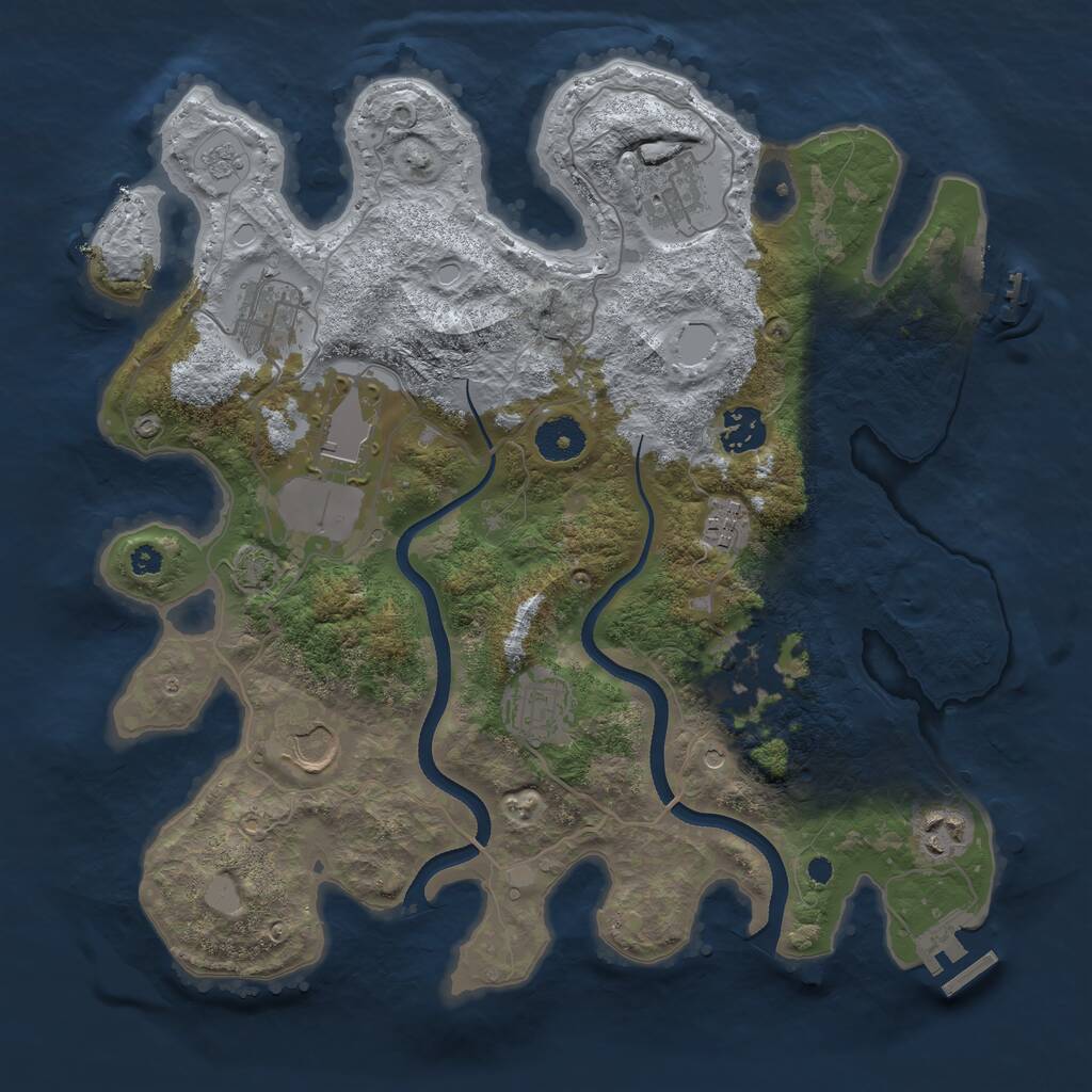 Rust Map: Procedural Map, Size: 3500, Seed: 96284372, 15 Monuments