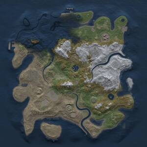 Thumbnail Rust Map: Procedural Map, Size: 3500, Seed: 583696828, 12 Monuments