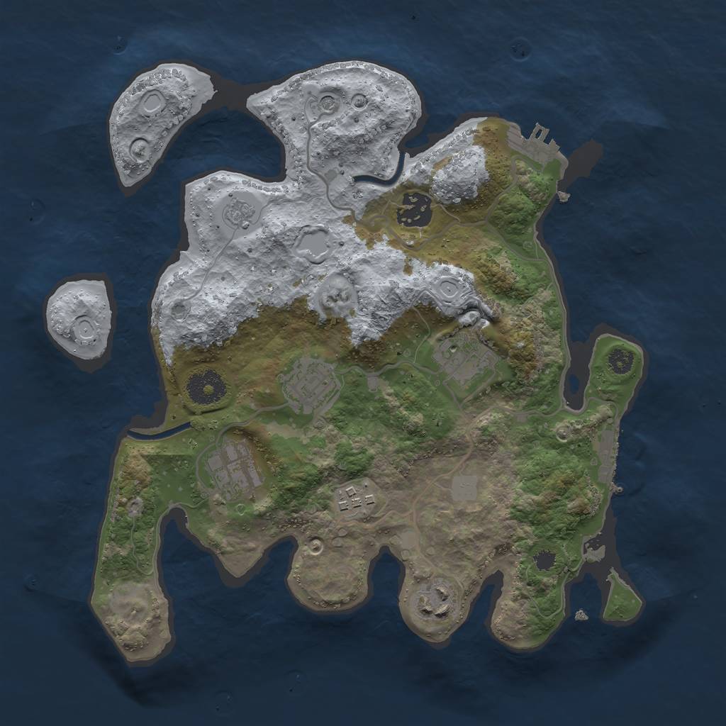 Rust Map: Procedural Map, Size: 3000, Seed: 1267691985, 13 Monuments