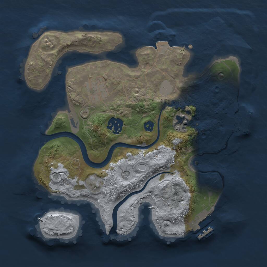 Rust Map: Procedural Map, Size: 2500, Seed: 28540, 7 Monuments