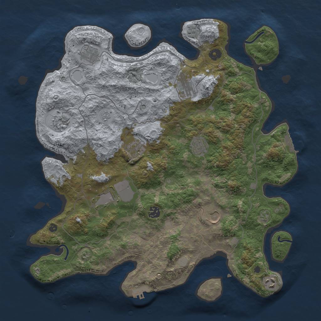 Rust Map: Procedural Map, Size: 4000, Seed: 8304, 19 Monuments