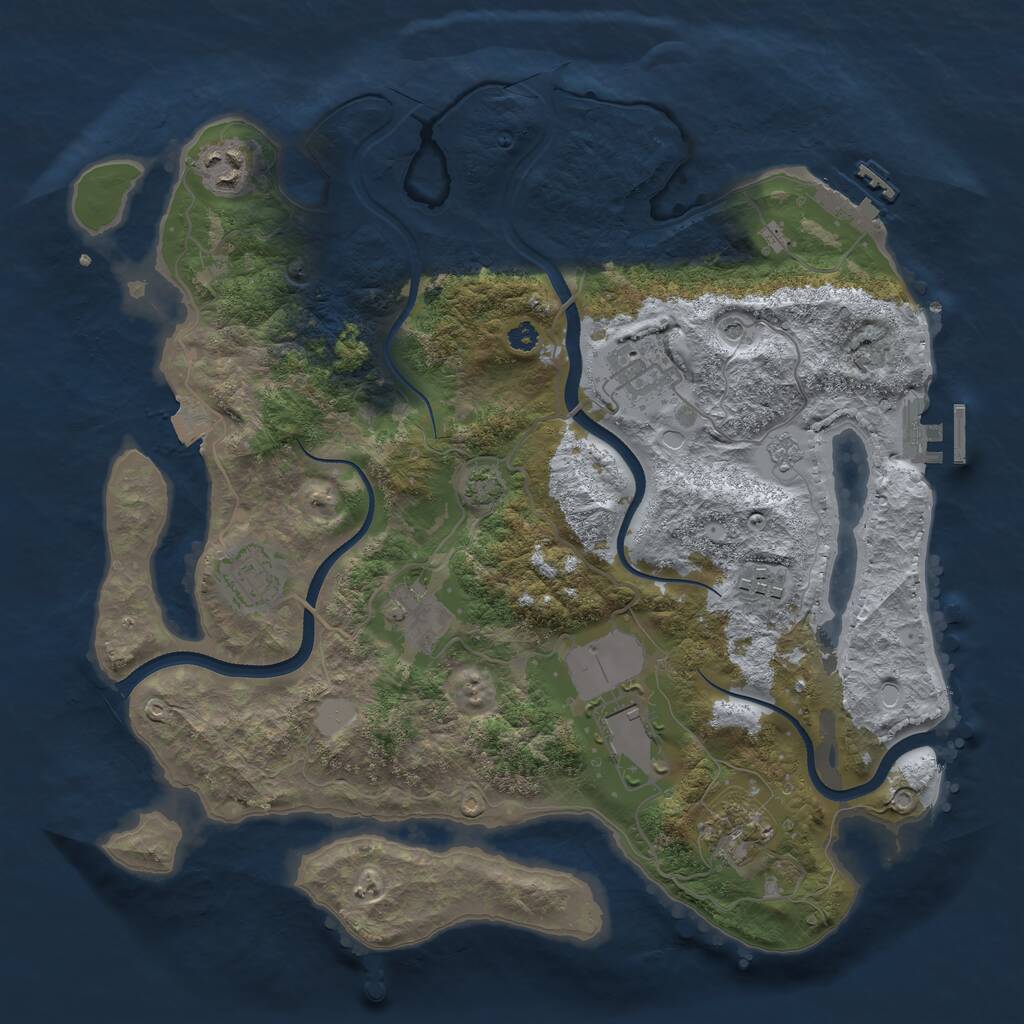 Rust Map: Procedural Map, Size: 3500, Seed: 20328, 13 Monuments
