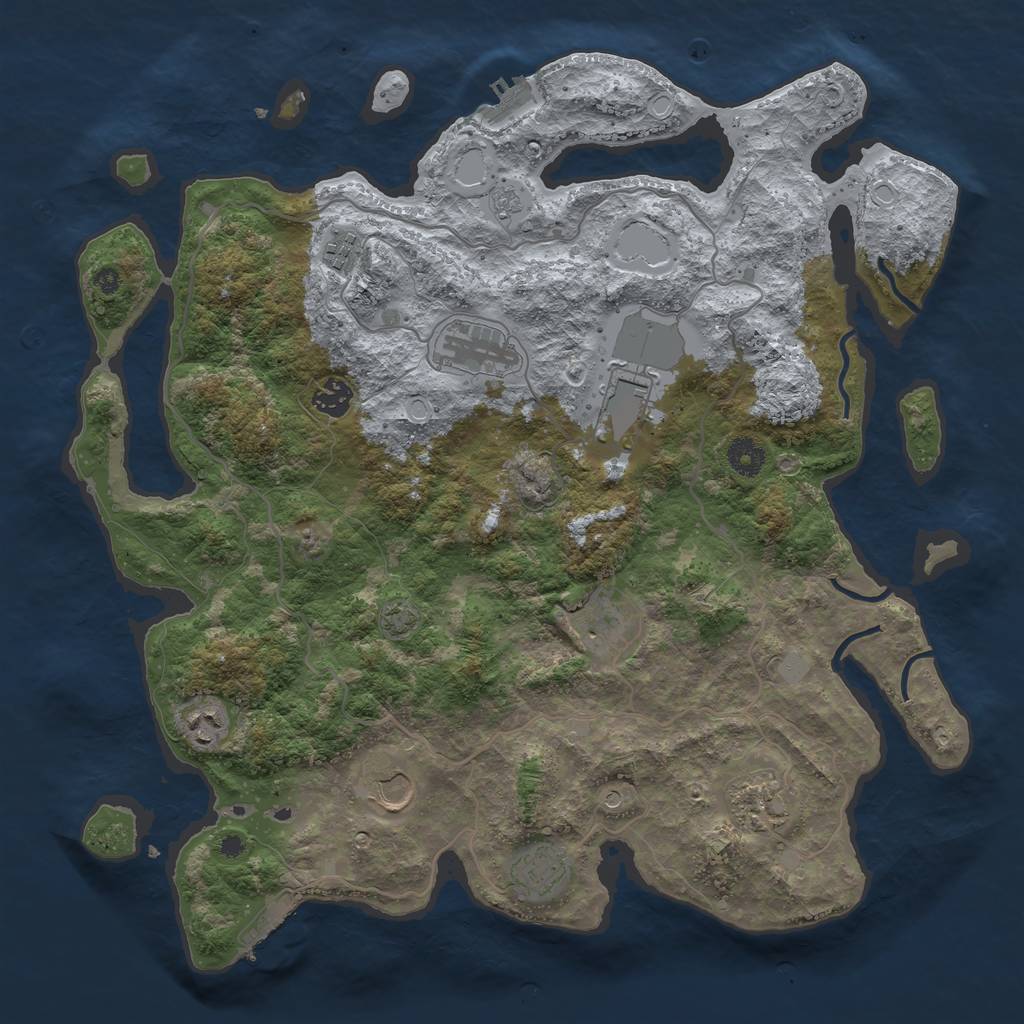 Rust Map: Procedural Map, Size: 4000, Seed: 12350, 17 Monuments