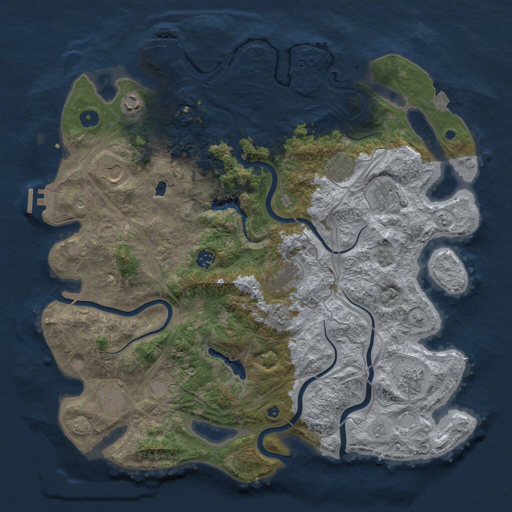 Rust Map: Procedural Map, Size: 4250, Seed: 1266505049, 15 Monuments