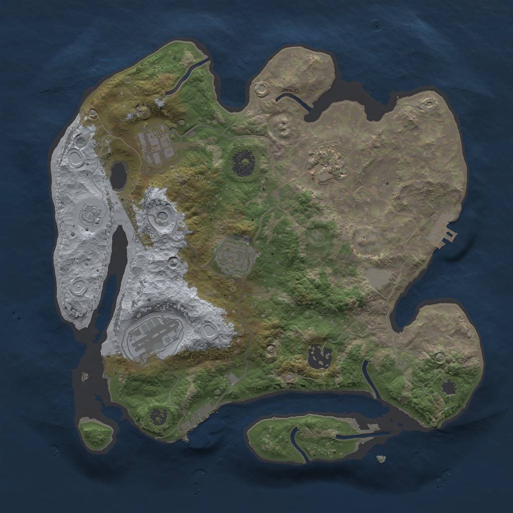 Rust Map: Procedural Map, Size: 3000, Seed: 55935447, 14 Monuments