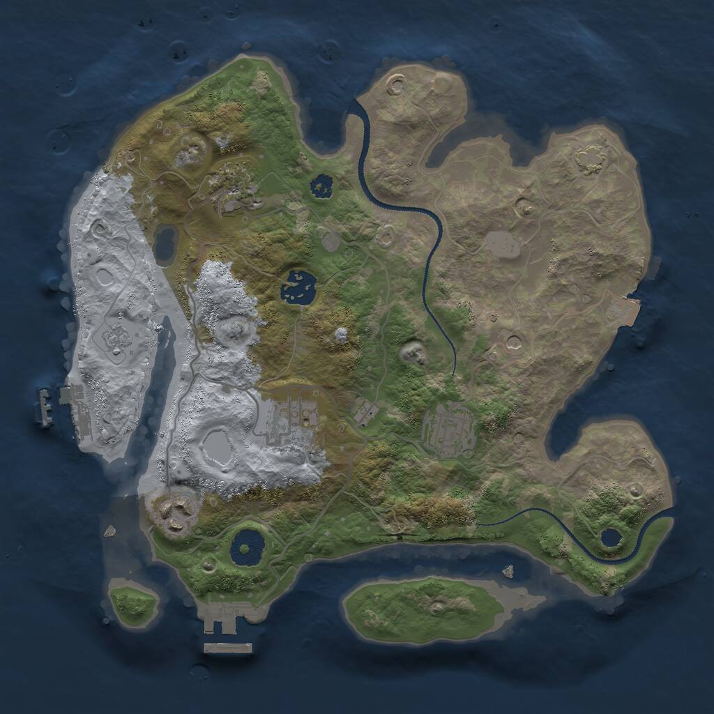 Rust Map: Procedural Map, Size: 3000, Seed: 55935447, 11 Monuments